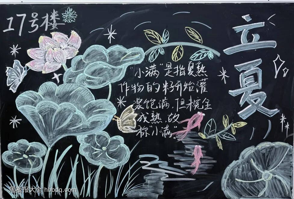 小满，未来可期主题黑板报-第1张