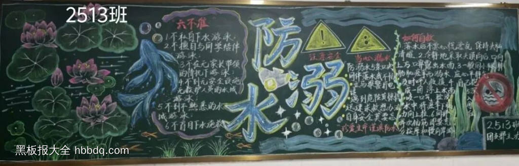 防溺水主题黑板报简单又好看5张-第2张