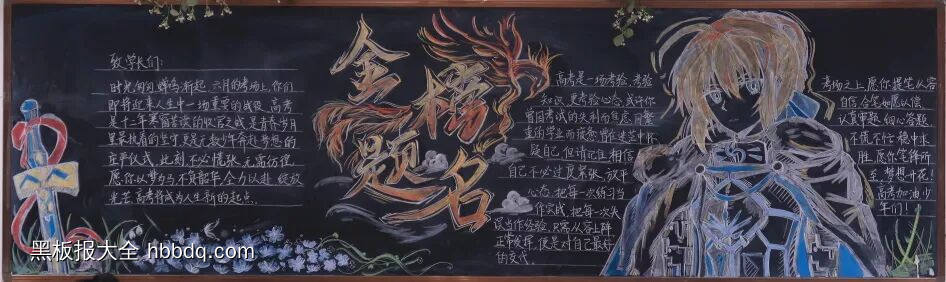 金榜题名——决战高考主题黑板报-第2张