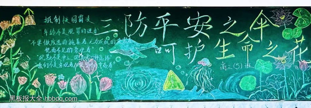 珍爱生命，拒绝欺凌主题黑板报-第6张