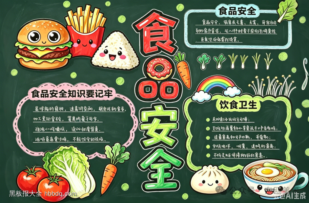 精美3张“食品安全”主题黑板报-第2张