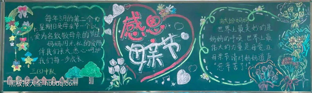 感恩母亲节主题黑板报简单又漂亮1张-第1张