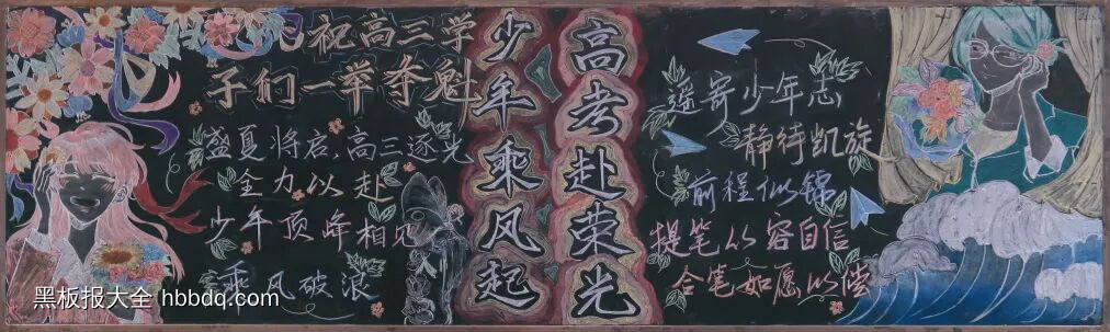 高考——少年乘风起主题黑板报-第2张