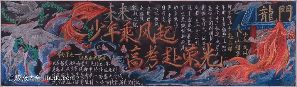 少年乘风起，高考赴荣光主题黑板报-第2张