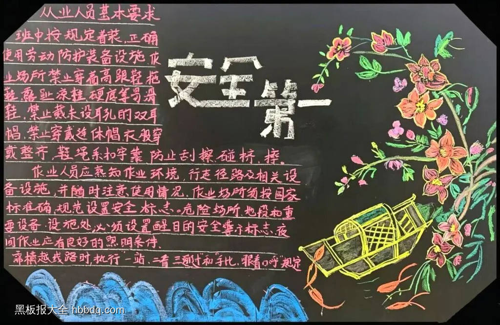 “安全第一”主题黑板报-第1张