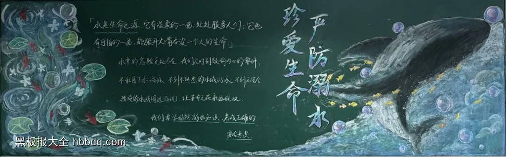 珍爱生命，严防溺水主题黑板报简单又好看6张-第1张