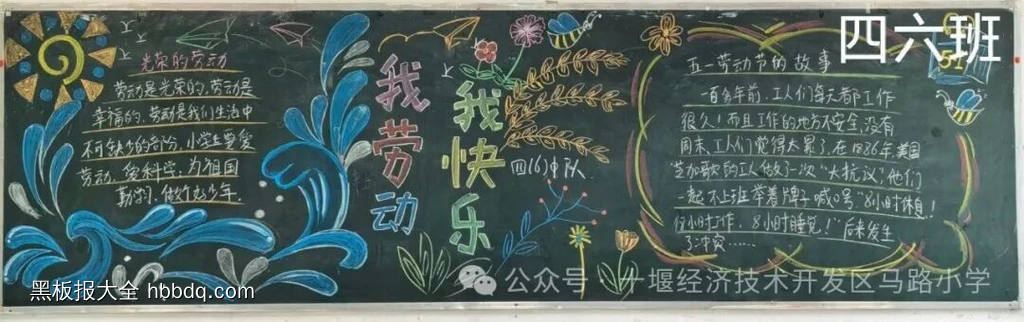 我劳动我快乐主题黑板报-第1张