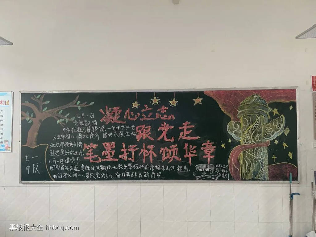 七一建党主题黑板报-第3张
