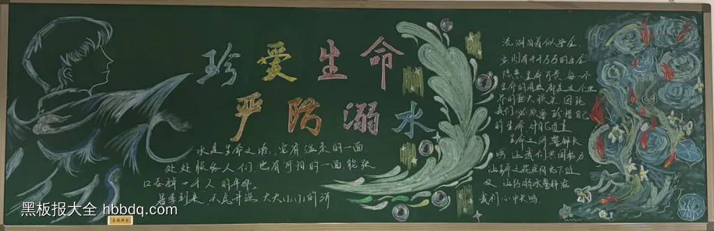 珍爱生命，严防溺水主题黑板报-第2张