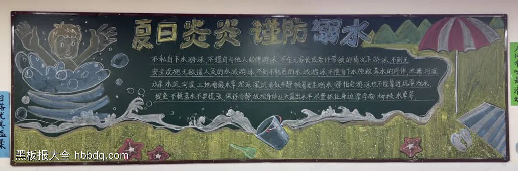 安全主题——防溺水主题黑板报-第2张