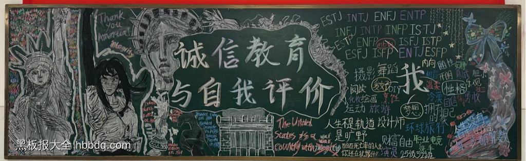 诚信教育与自我评价主题黑板报-第3张