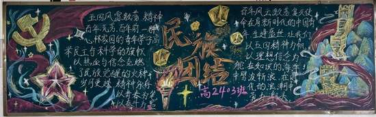 民族团结主题黑板报