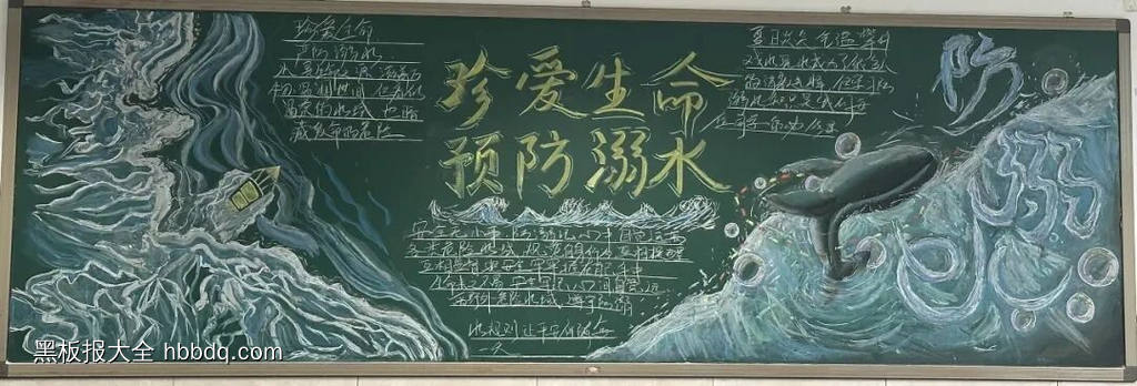 珍爱生命，严防溺水主题黑板报-第4张