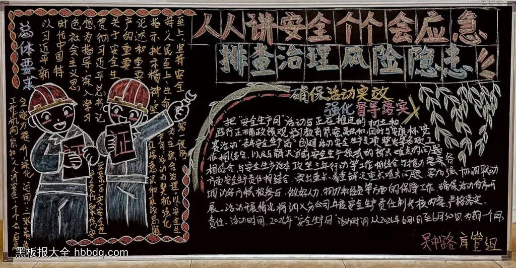 人人讲安全，会应急主题黑板报-第3张