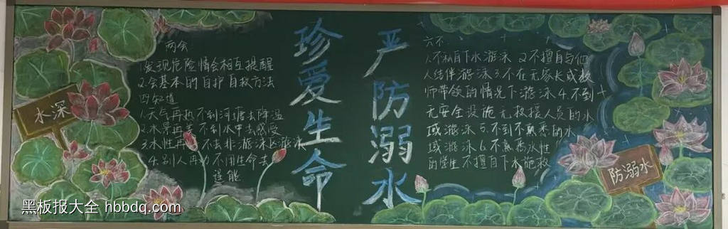 珍爱生命，严防溺水主题黑板报-第7张