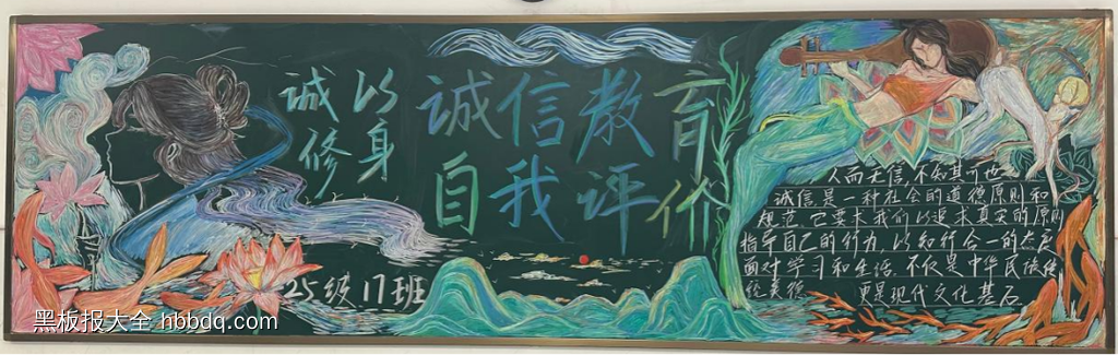 诚信教育，自我评价主题黑板报-第3张