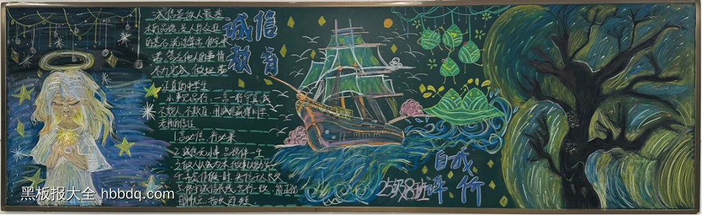 推荐2张“诚信主题黑板报-第2张