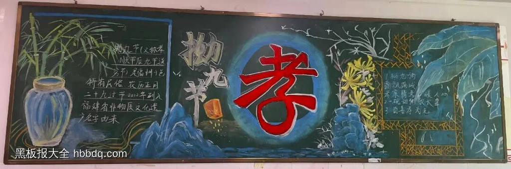 九九重阳节主题黑板报-第4张