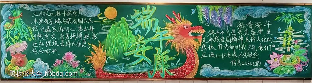 精选2张“端午安康”主题黑板报-第2张