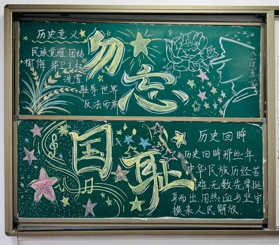 勿忘国耻，缅怀先烈主题黑板报