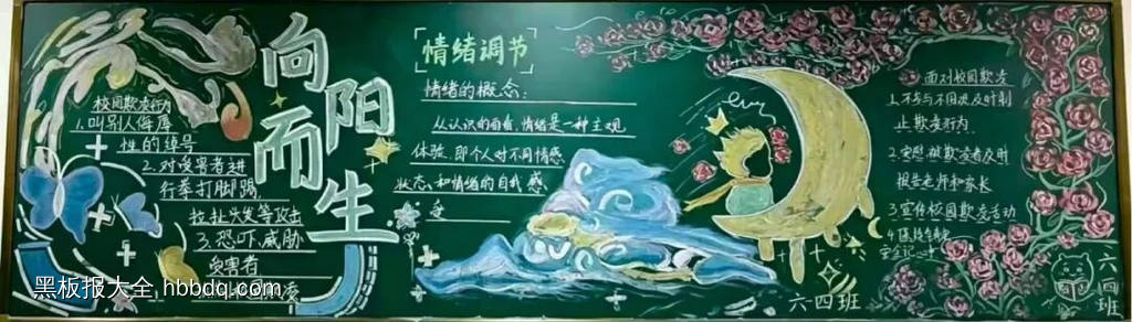精选1张“向阳而生”主题黑板报-第1张