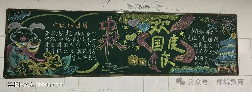 庆中秋迎国庆主题黑板报简单又好看3张-第2张