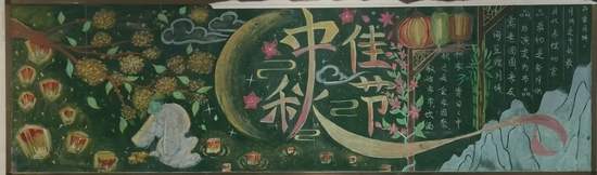 情满中秋,花好月圆主题黑板报