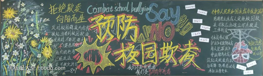 让勇敢发声，预防校园欺凌主题黑板报-第1张