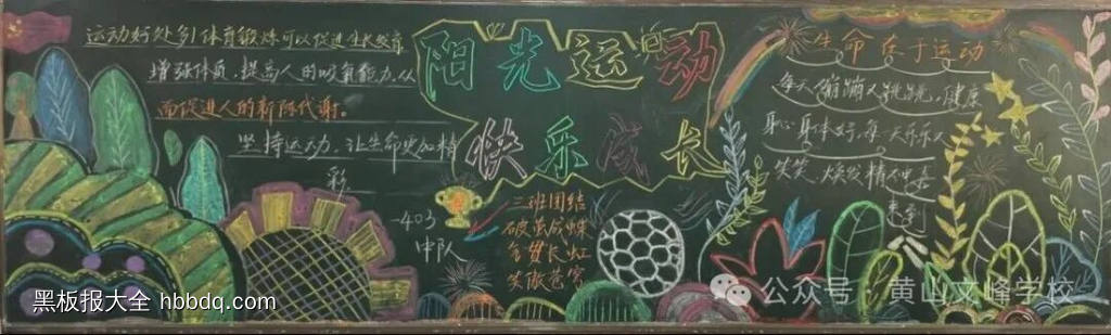 阳光运动，快乐起航主题黑板报-第2张