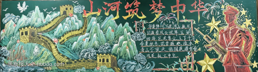 盛世华诞，喜迎国庆主题黑板报-第2张