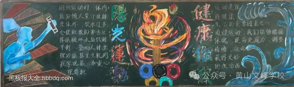 阳光运动，快乐起航主题黑板报-第4张