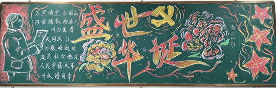 盛世华诞，喜迎国庆主题黑板报