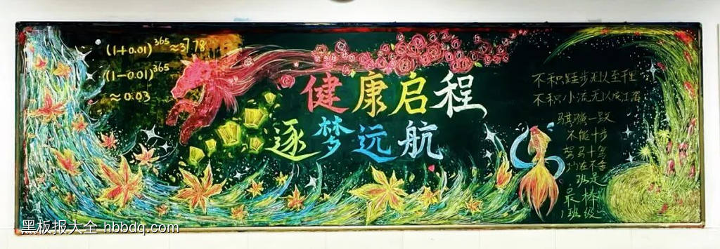 健康起航，活力新学期主题黑板报-第2张
