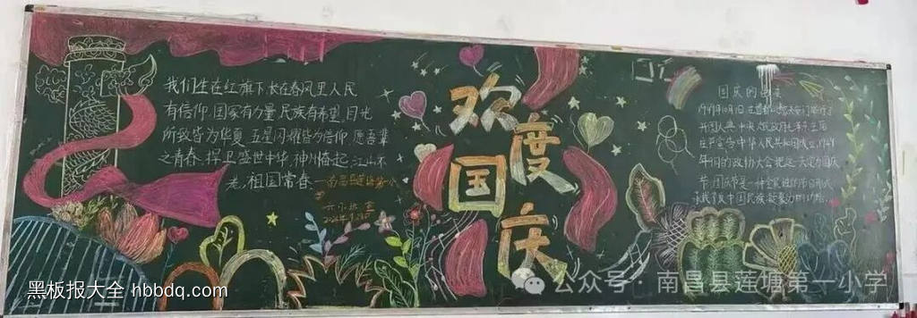 欢度国庆主题黑板报精选1张-第1张