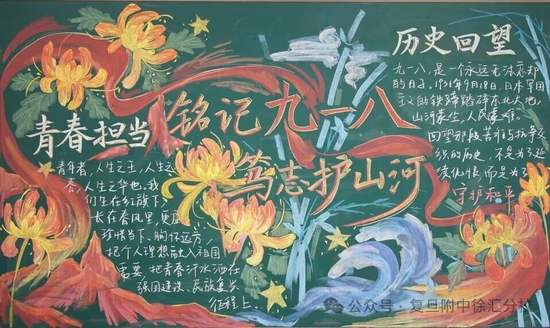 青春担当，铭记九一八主题黑板报