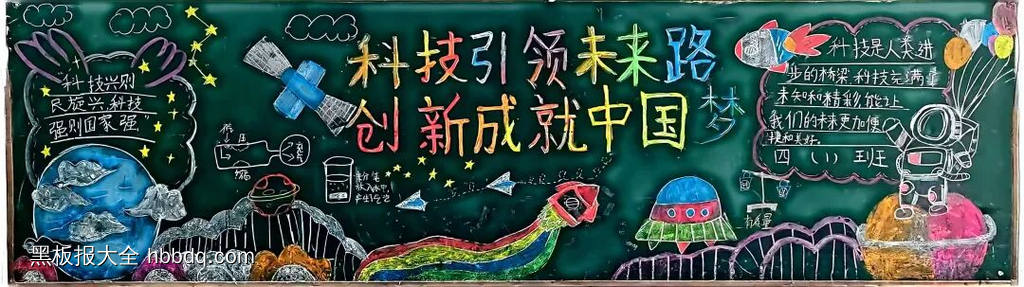 科技引领未来路主题黑板报-第2张